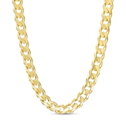 7.4mm Curb Chain Necklace in Solid 10K Gold - 24"