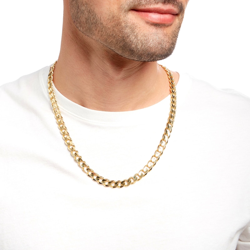 8.9mm Curb Chain Necklace in Solid 10K Gold - 24"