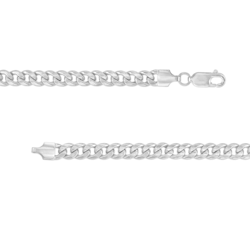 Main Image 3 of 5.5mm Cuban Curb Chain Necklace in Hollow 10K White Gold - 22"