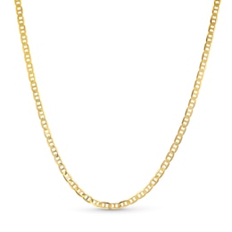2.4mm Mariner Chain Necklace in Solid 14K Gold - 18"