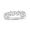 Thumbnail Image 1 of 5/8 CT. T.W. Marquise and Round Diamond Scatter Double Row Anniversary Band in 10K White Gold