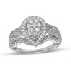 Thumbnail Image 0 of 1/2 CT. T.W. Composite Pear-Shaped Diamond Frame Vintage-Style Engagement Ring in 10K White Gold