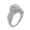1/2 CT. T.W. Composite Pear-Shaped Diamond Frame Vintage-Style Engagement Ring in 10K White Gold