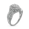 Thumbnail Image 2 of 1/2 CT. T.W. Composite Pear-Shaped Diamond Frame Vintage-Style Engagement Ring in 10K White Gold