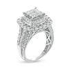 Thumbnail Image 1 of 2 CT. T.W. Princess-Cut Composite Diamond Frame Vintage-Style Engagement Ring in 10K White Gold