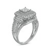 Thumbnail Image 3 of 1 CT. T.W. Composite Princess-Cut Diamond Double Frame Vintage-Style Engagement Ring in 10K White Gold