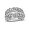 Thumbnail Image 0 of 1 CT. T.W. Baguette and round Diamond Vintage-Style Multi-Row Anniversary Band in 10K White Gold