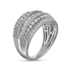 Thumbnail Image 2 of 1 CT. T.W. Baguette and round Diamond Vintage-Style Multi-Row Anniversary Band in 10K White Gold