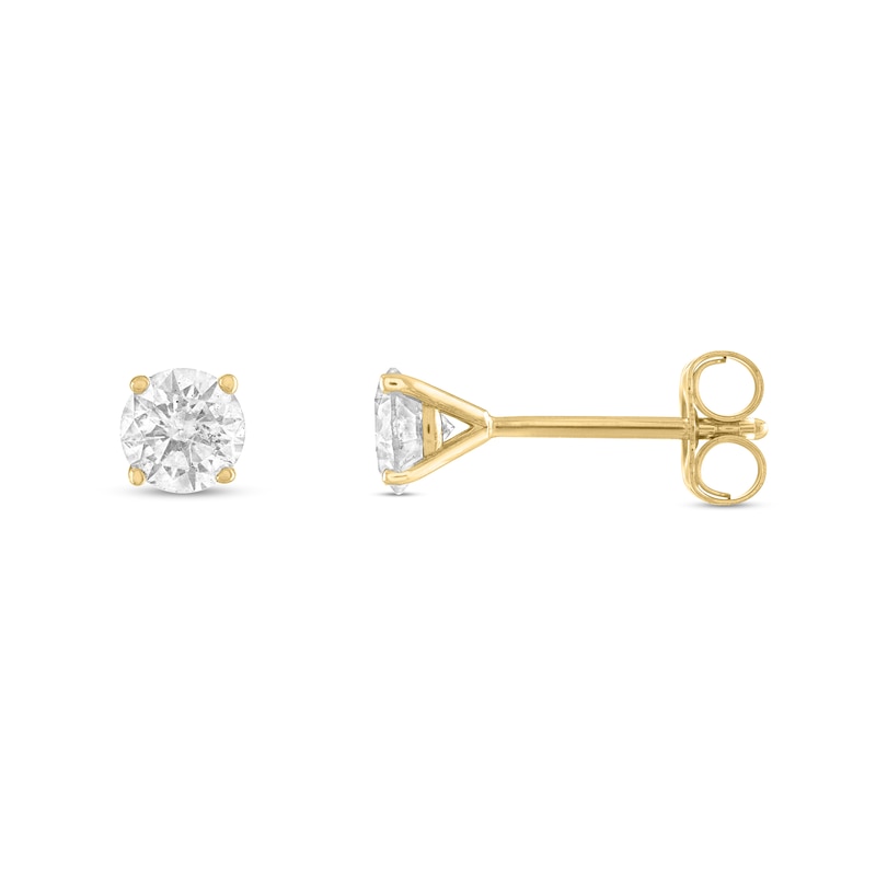 Main Image 2 of 1/5 CT. T.W. Diamond Solitaire Stud Earrings in 14K Gold (J/I3)