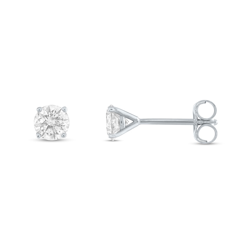 Main Image 2 of 1/5 CT. T.W. Diamond Solitaire Stud Earrings in 14K White Gold (J/I3)