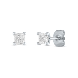 1/5 CT. T.W. Princess-Cut Diamond Solitaire Stud Earrings in 14K White Gold (J/I3)