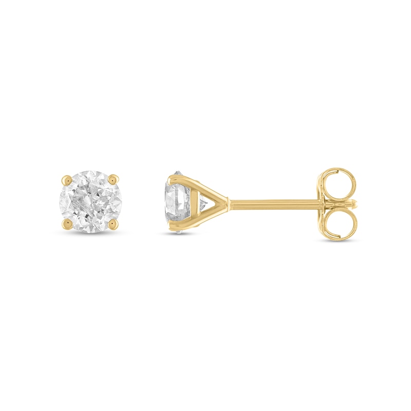 Main Image 2 of 3/8 CT. T.W. Diamond Solitaire Stud Earrings in 14K Gold (J/I3)