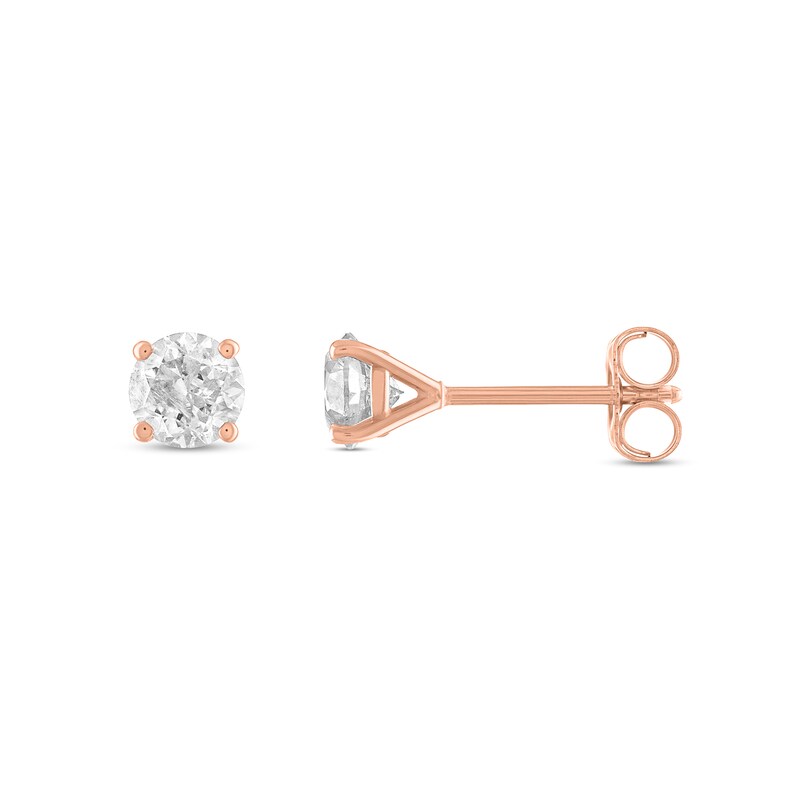 3/8 CT. T.W. Diamond Solitaire Stud Earrings in 14K Rose Gold