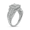 Thumbnail Image 2 of 1/2 CT. T.W. Composite Princess-Cut Diamond Frame Vintage-Style Engagement Ring in 10K White Gold
