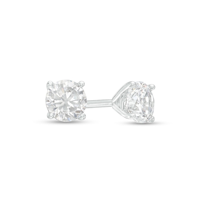 Main Image 1 of 1/2 CT. T.W. Diamond Solitaire Stud Earrings in 14K White Gold (J/I3)