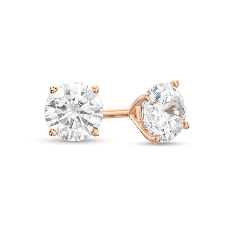 Main Image 1 of 3/4 CT. T.W. Diamond Solitaire Stud Earrings in 14K Rose Gold