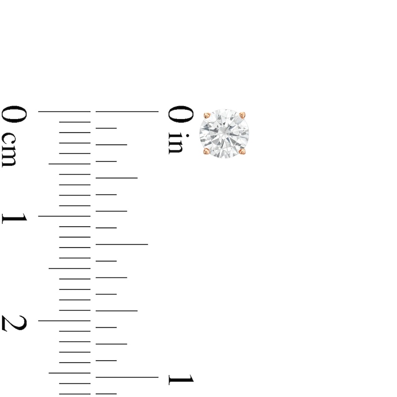 Main Image 3 of 3/4 CT. T.W. Diamond Solitaire Stud Earrings in 14K Rose Gold