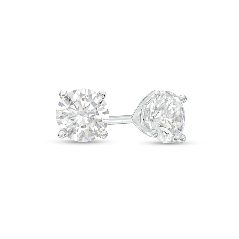 14k white gold 3/4ct round stud diamond earrings