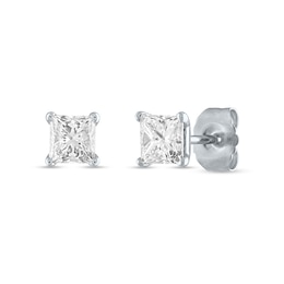 1/2 CT. T.W. Princess-Cut Diamond Solitaire Stud Earrings in 14K White Gold (J/I3)