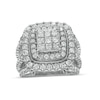 Thumbnail Image 1 of 4 CT. T.W. Composite Princess-Cut Diamond Double Frame Vintage-Style Engagement Ring in 10K White Gold