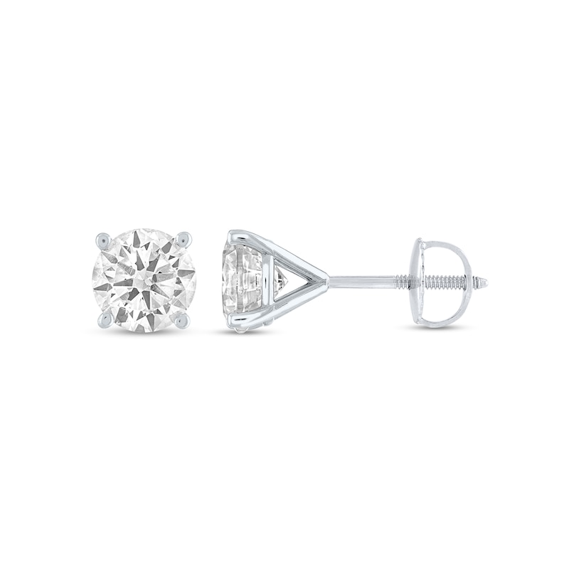 2 CT. T.W. Diamond Solitaire Stud Earrings in 14K White Gold (J/I2)