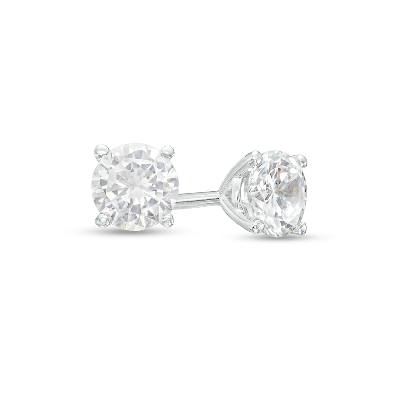 Main Image 1 of 1/2 CT. T.W. Diamond Solitaire Stud Earrings in 14K White Gold (J/I2)