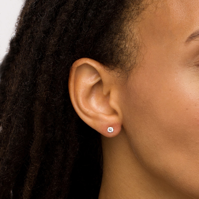 Main Image 2 of 1/2 CT. T.W. Diamond Solitaire Stud Earrings in 14K White Gold (J/I2)