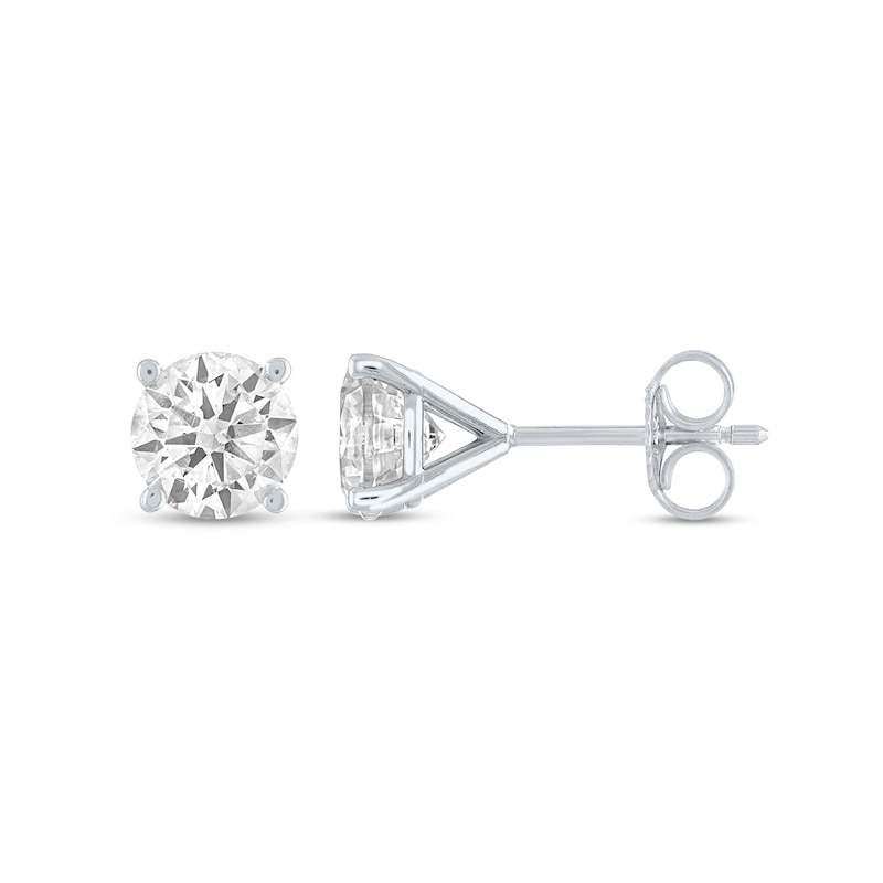 3/4 CT. T.W. Diamond Solitaire Stud Earrings in 14K White Gold (J/I2)