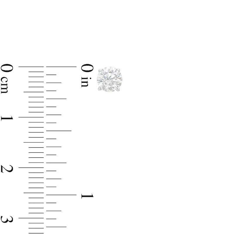 Main Image 3 of 1 CT. T.W. Diamond Solitaire Stud Earrings in 14K White Gold (J/I2)