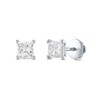 Thumbnail Image 0 of 1/4 CT. T.W. Certified Princess-Cut Diamond Solitaire Stud Earrings in 14K White Gold (I/I1)