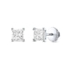 Thumbnail Image 0 of 1/4 CT. T.W. Certified Princess-Cut Diamond Solitaire Stud Earrings in 14K White Gold (I/I1)