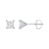 Thumbnail Image 1 of 1/4 CT. T.W. Certified Princess-Cut Diamond Solitaire Stud Earrings in 14K White Gold (I/I1)