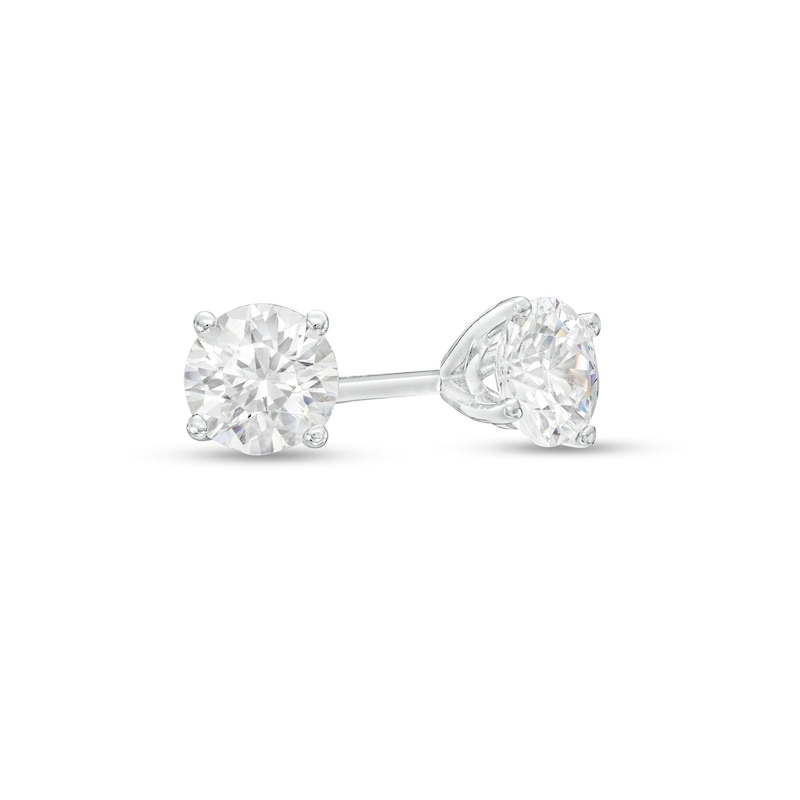 Main Image 1 of 1/2 CT. T.W. Certified Diamond Solitaire Stud Earrings in 14K White Gold (I/I1)