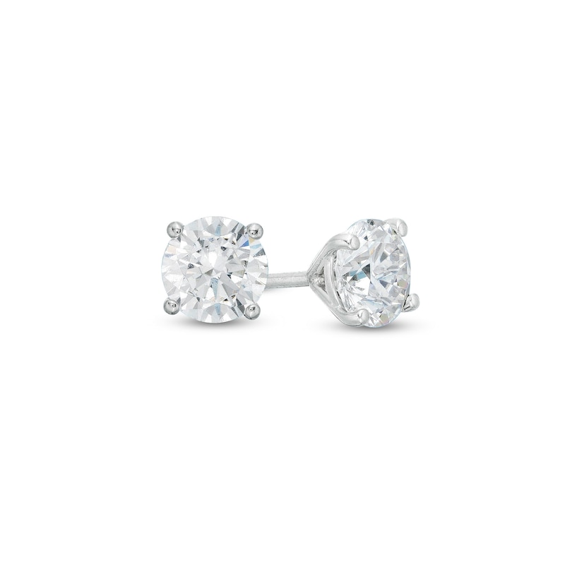 Main Image 1 of 3/4 CT. T.W. Certified Diamond Solitaire Stud Earrings in 14K White Gold (I/I1)