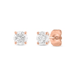 1/5 CT. T.W. Diamond Solitaire Stud Earrings in 14K Rose Gold