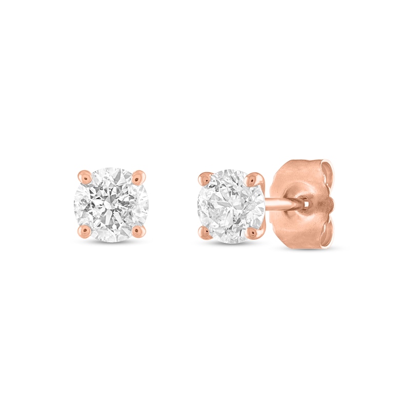 Main Image 1 of 1/5 CT. T.W. Diamond Solitaire Stud Earrings in 14K Rose Gold