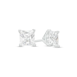 1-1/2 CT. T.W. Certified Princess-Cut Diamond Solitaire Stud Earrings in 14K White Gold (I/I1)