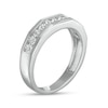 Thumbnail Image 1 of Men's 1/10 CT. T.W. Diamond Eleven Stone Wedding Band in Sterling Silver