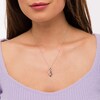 Thumbnail Image 2 of Journey Blue and White Lab-Created Sapphire alternating Infinity Pendant in Sterling Silver