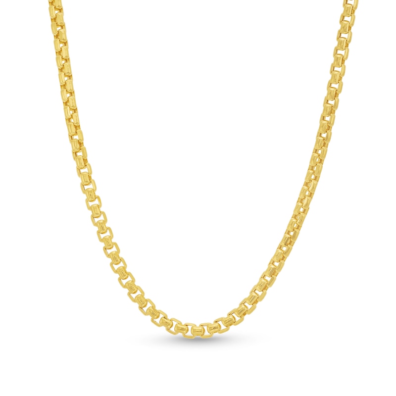 3.0mm Diamond-Cut Round Box Chain Necklace in Hollow 10K Gold - 22"