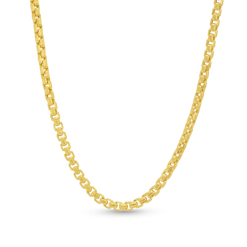 3.0mm Diamond-Cut Hollow Round Box Chain Necklace in 10K Gold - 22"