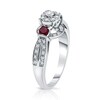 Thumbnail Image 1 of 1/3 Ct. T.W. Diamond and Lab-Created Ruby Engagement Ring in Sterling Silver - Size 7