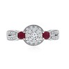 Thumbnail Image 2 of 1/3 Ct. T.W. Diamond and Lab-Created Ruby Engagement Ring in Sterling Silver - Size 7