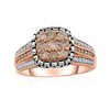 Thumbnail Image 1 of 1 CT. T.W. Composite Champagne and White Diamond Engagement Ring in Sterling Silver with 14K Rose Gold Plate - Size 7