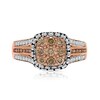 Thumbnail Image 3 of 1 CT. T.W. Composite Champagne and White Diamond Engagement Ring in Sterling Silver with 14K Rose Gold Plate - Size 7