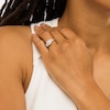 Thumbnail Image 1 of 1/2 CT. T.W. Diamond Cushion-Shaped Frame Past Present Future® Split Shank Engagement Ring in 10K White Gold