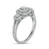 Thumbnail Image 2 of 1/2 CT. T.W. Diamond Cushion-Shaped Frame Past Present Future® Split Shank Engagement Ring in 10K White Gold