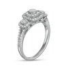 Thumbnail Image 3 of 1/2 CT. T.W. Diamond Cushion-Shaped Frame Past Present Future® Split Shank Engagement Ring in 10K White Gold