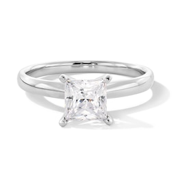 1 CT. Princess-Cut Certified Lab-Grown Diamond Solitaire Engagement Ring in 14K White Gold (F/VS2)