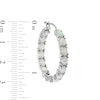 Thumbnail Image 3 of Oval Lab-Created Opal Inside-Out Hoop Earrings in Sterling Silver